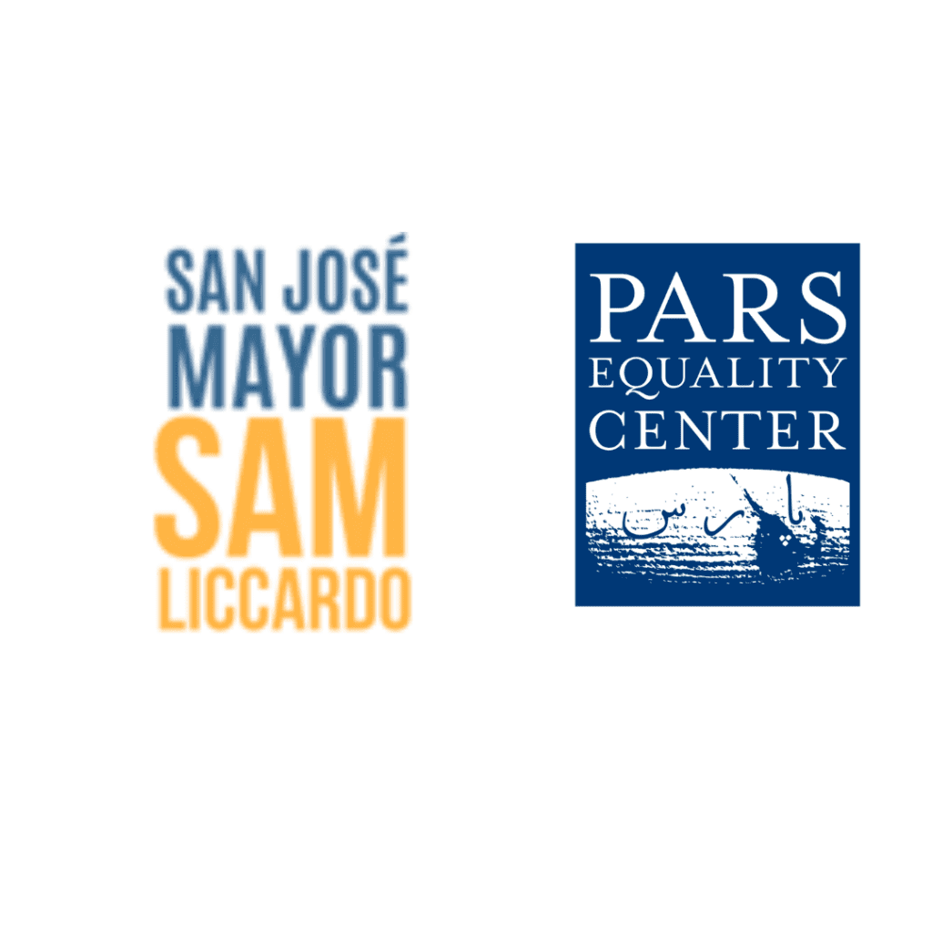 Two logos of the san jose mayor and pars equality center.